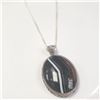 Image 2 : BZ1216-96 SILVER AGATE 18" NECKLACE