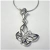 Image 1 : BZ1216-92 SILVER CZ 16" DRAGON FLY NECKLACE