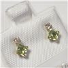 Image 2 : BZ1216-73 10K YELLOW GOLD PERIDOT,DIAMOND EARRINGS
