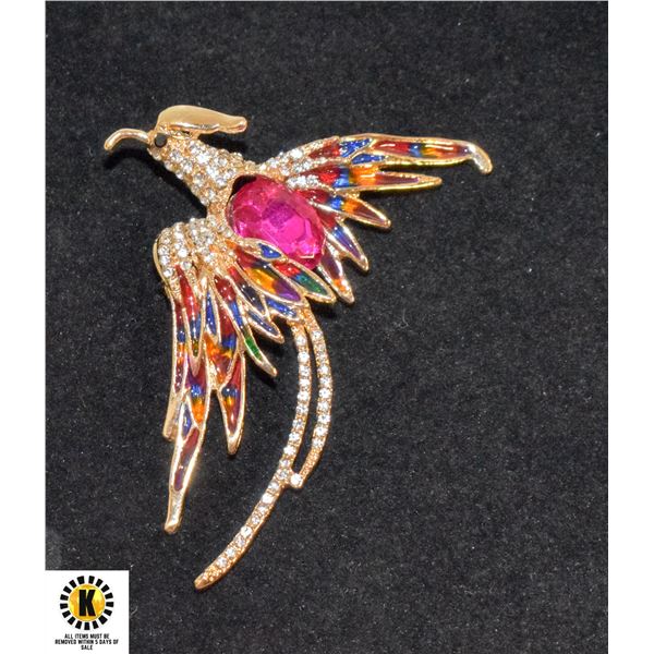 GOLD TONE WITH MULTI COLORED ENAMEL