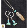 Image 1 : STERLING SILVER 1.75" FEATHER PENDANT