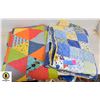 Image 1 : 2 VINTAGE PATCHWORK QUILTS BABY BLAMKETS TOGETHER