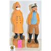 Image 1 : VINTAGE EAST COAST WOOD CARVED FISHERMAN TOGETHER