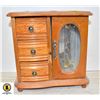 Image 1 : WOODEN JEWELLERY BOX WITH COSTUME JEWELLERY