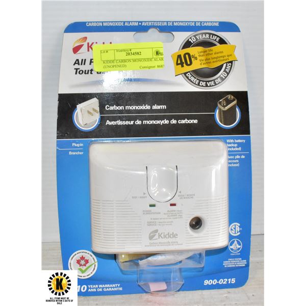 KIDDE CARBON MONOXIDE ALARM (UNOPENED)