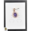 Image 1 : #171-NATURAL BLUE TANZANITE 7 X 9 MM & CZ PENDANT