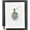 Image 1 : #175-NATURAL UNHEATED EMERALD 4X6 MM, CZ PENDANT