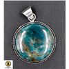 Image 1 : #105-NATURAL BLUE APATITE GEMSTONE PENDANT