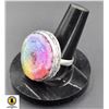 Image 1 : #243-NATURAL RAINBOW SOLAR QUARTZ RING SIZE 9.5