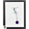 Image 1 : #180-NATURAL AMETHYST & TOPAZ 7MM PENDANT