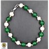 Image 1 : #265-NATURAL FRESH WATER PEARL ,EMERALD  BRACELET
