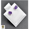 Image 1 : #207-NATURAL PURPLE AMETHYST 4 X5 STUD EARRINGS