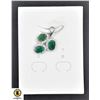 Image 1 : #197-NATURAL  EMERALD 4.5 X 6.5  & CZ PEND ANT