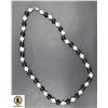 Image 1 : #255-NATURAL FRESH WATER PEARL,BLACK AGATE NECKLAC