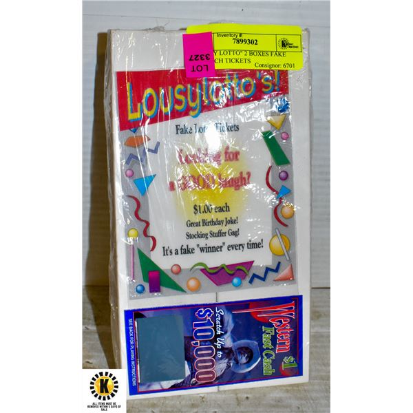 "LOUSY LOTTO" 2 BOXES FAKE SCRATCH TICKETS