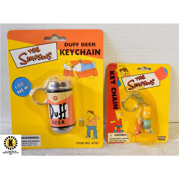 2 THE SIMPSONS KEYCHAINS