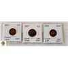Image 1 : GROUP OF 3 INDIAN HEAD USA PENNIES