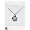 SILVERTONE CRYSTAL NECKLACE