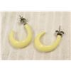 YELLOW ENAMEL HOOP EARRINGS