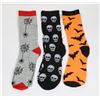 THREE NEW PAIRS OF SPOOKY THEME SOCKS FOR SHOE