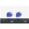 Image 1 : NEW 80'S STYLE PERIWINKLE HEART STUD EARRING