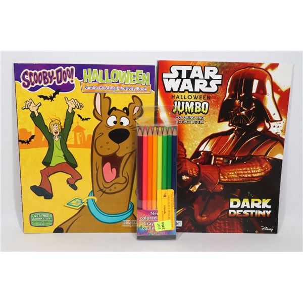 NEW STAR WARS AND SCOOBY HALLOWEEN COLORING BOOKS