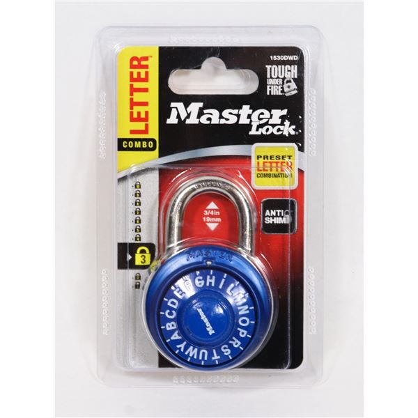 NEW MASTER LOCK LETTER COMBINATION LOCK