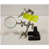 Image 1 : JEWELERS MULTI ANGLE STAND VISE W/ MAGNIFYING