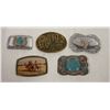 Image 1 : LOT OF 5 WESTERN THEMED BELT BUCKLES