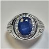 BZ1204-54 SILVER SAPPHIRE/CZ RING