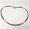 BZ1204-61 SILVER RUBY EMERALD & SAPPHIRE NECKLACE