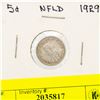 Image 1 : 1929 NEWFOUNDLAND KING GEORGE SILVER FIVE CENT