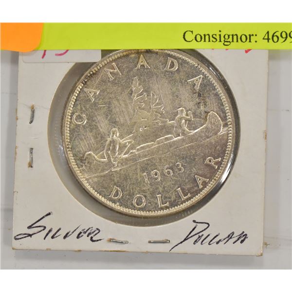 1963 CANADIAN SILVER DOLLAR