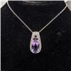 AMETHYST STERLING SILVER DIAMOND NECKLACE