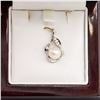 Image 1 : 14KT WHITE GOLD PENDANT WITH DIAMOND-CUT