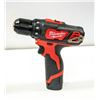 Image 1 : MILWAUKEE M12 3/8" DRILL 2407-20 W/BATTERY