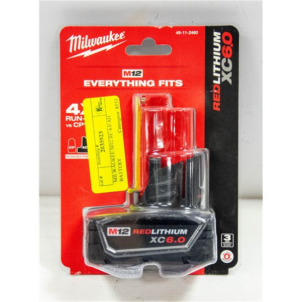 MILWAUKEE M12 XC 6.0 AH BATTERY