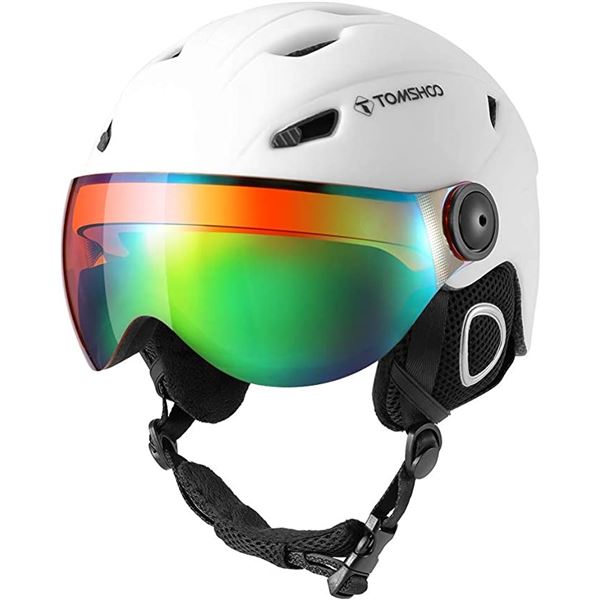 NEW REPACK TOMSHOO MEDIUM SKI HELMET WITH VISOR