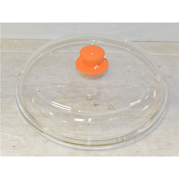 NEW GLASS MICROWAVE PLATE COVER, 11 X 2"