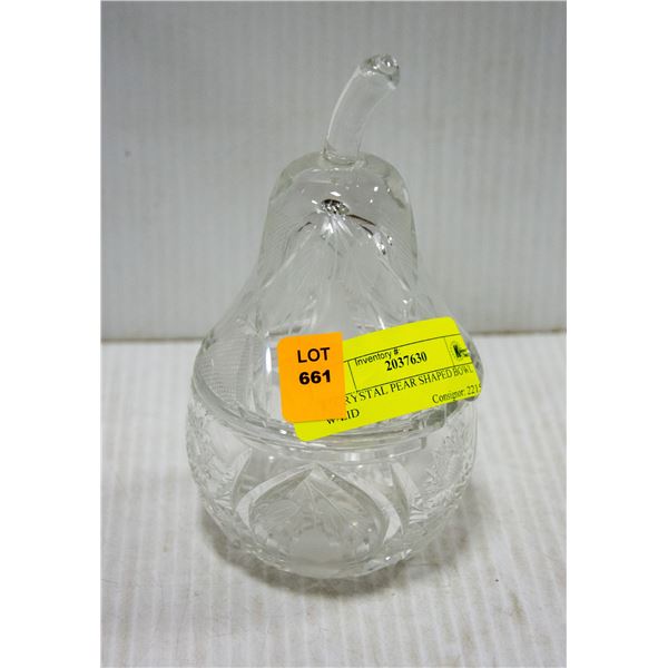 8" CRYSTAL PEAR SHAPED BOWL W/LID