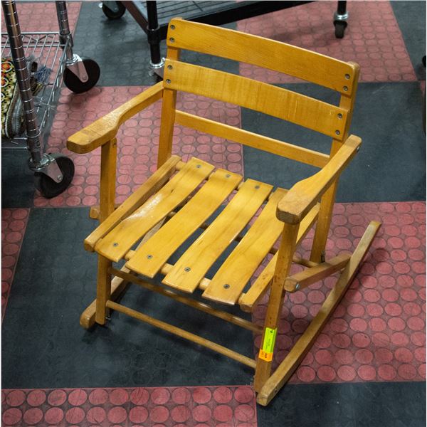 50'S WOOD CHILDS ROCKING CHAIR SOLID