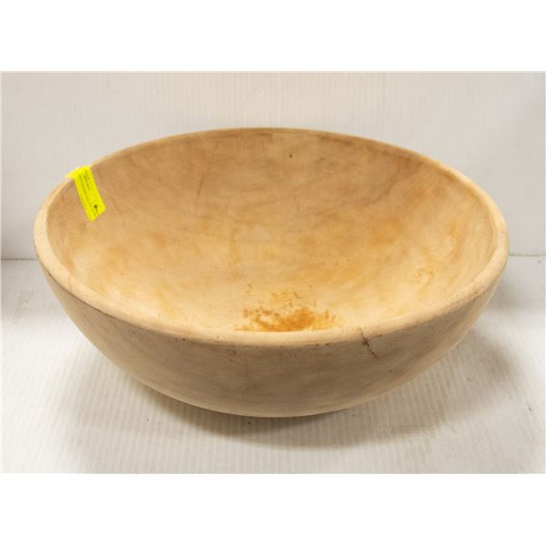 HAND CARVED WOOD SALAD BOWL