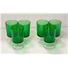 MADE IN FRANCE SET OF 6 GREEN GLASSES