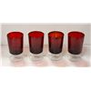 MADE IN FRANCE SET OF 4 RED GLASSES