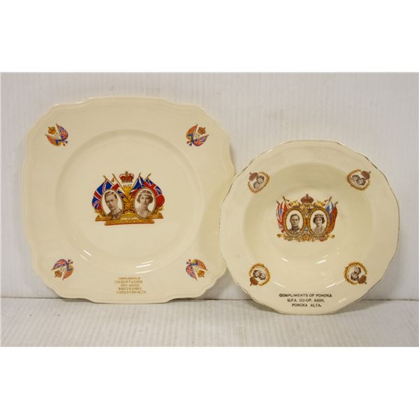 2 KING GEORGE PLATES 1937 & 1939