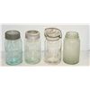 Image 1 : MIXED LOT OF 4 X VINTAGE MASON JARS