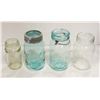 Image 1 : MIXED LOT OF 4 X VINTAGE MASON JARS