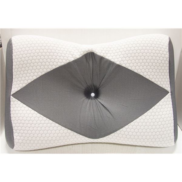 NEW MEMORY FOAM CONTOUR PILLOW, GREY/WHITE