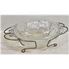 Image 1 : GLASS CASSEROLE DISH WITH METAL STAND