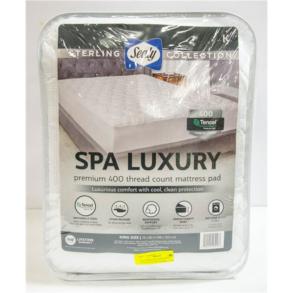 SEALY SIZE: KING 400 THREAD LUXURY MATTRESS PAD